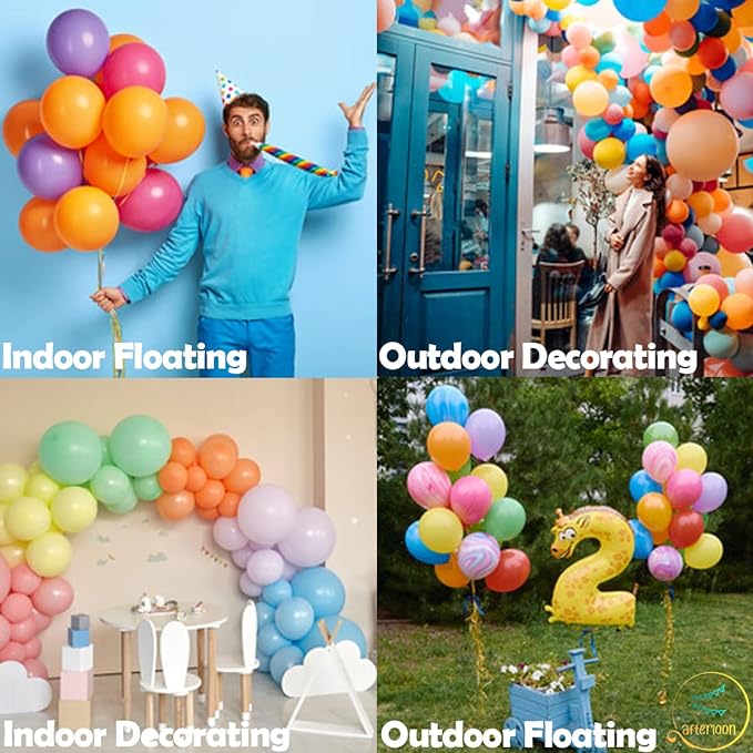 AFTERLOON® Biodegradable Balloons 24 pcs Pearlized White 12 Inch Pearl Color, Pearlescent Thickened Extra Strong Latex Helium Float, Colorful Bulk Color ballon Globos Para Decoration De Fiestas Kids