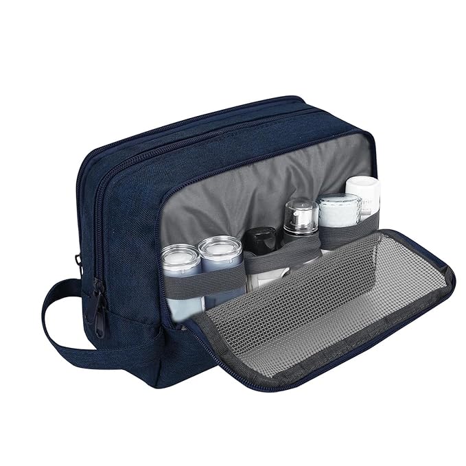 Toiletry Bag for Men Hanging Dopp Kit Water Resistant Shaving Bag Small Toiletry Bag for Traveling (Denim Pure Navy Blue)