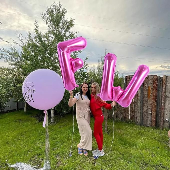 TONIFUL 40 Inch Large Rose Red Letter Balloons - Giant Hot Pink Alphabet Letter Balloons for Birthday Party Anniversary Supplies Decorations
