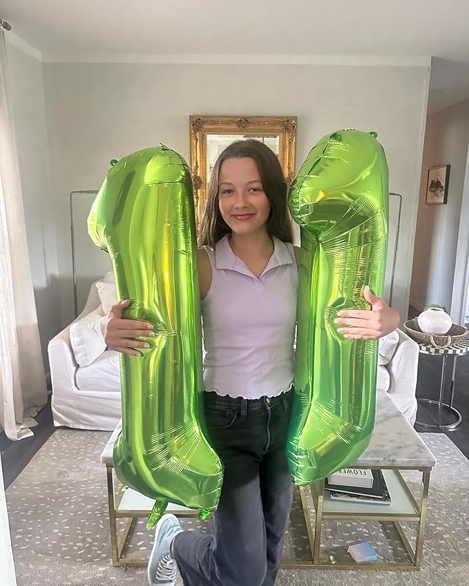 Light Green Number 4 Balloon 40 Inch, 4 Balloon Number, 4th Birthday Decorations, Light Green Party Supplies for Boys Girls