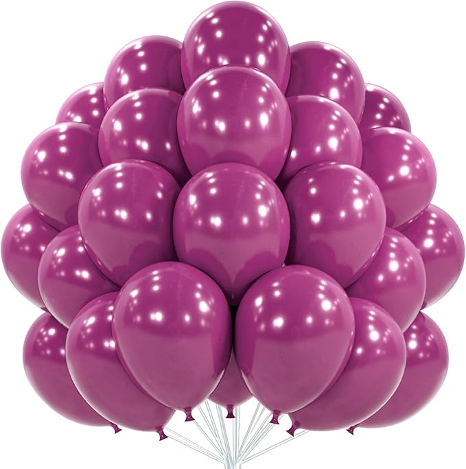 PartyWoo Dark Purple Balloons 50 pcs 12 Inch Dark Magenta Plum Latex Helium Balloons for Graduation Baby Shower Gender Reveal Wedding Butterfly Halloween Birthday Party Decorations Purple-F13