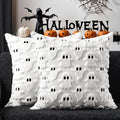 DFXSZ Halloween Pillow Covers 26x26 inch Set of 2 White Ghost Throw Pillow Cases Soft Plush Faux Fur Wool Couch Cushion Case for Chair Sofa Bedroom Living Room Home Decor PTK03A26