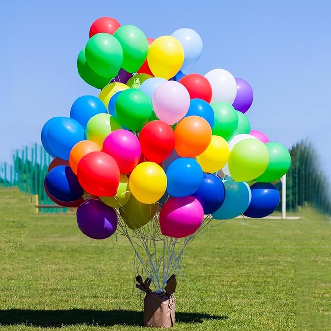 Balloons Assorted Colors Rainbow Decorations 100 Pack 12 inch Round Bright Latex Colorful Balloons for Birthday Baby Shower Wedding Party Birthday Decorations Supplies Arch Garland