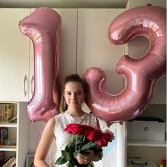 40 Inch Pink 8 Balloon, Giant Light Pink Foil 8 Balloon, Pastel Pink Macaron Digital Number 8 Balloon Number Helium 8th Birthday Balloons for Girls Women Princess 8 Year Old Birthday Party Decorations