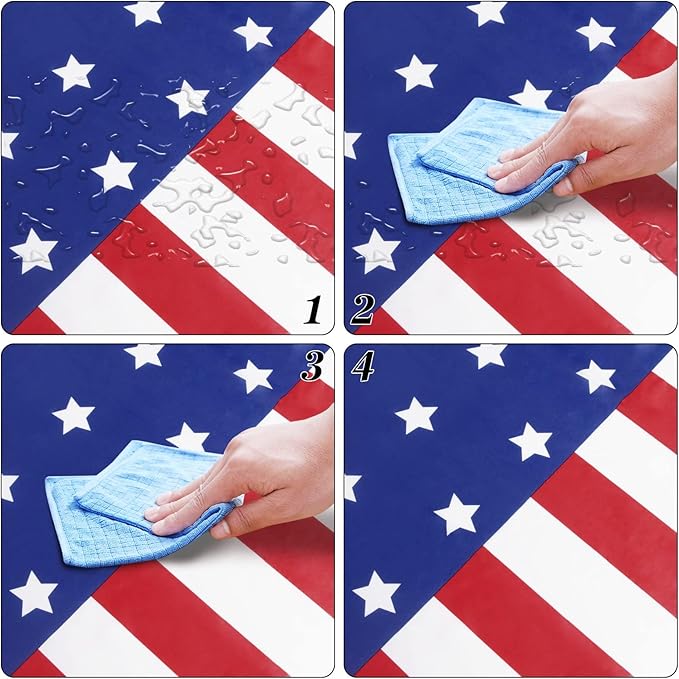 Childom Patriotic Party Supplies,152Pcs American Flag Themed Party Set,Patriotic Party Decorations,American Flag Tablecloth,4th of July Plates Cups,Red White and Blue Decor for Outside,Picnic,Memorial