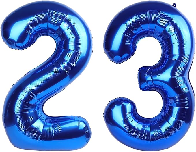 23 Number Balloons, Dark Blue Balloons for Man Woman 23th Birthday Decoration, Foil Number Ballon for 23, 32 Anniversary, Bridal Shower, Graduation, Halloween, Christmas, New Year
