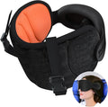 SARISUN Travel Pillows for Airplanes, Airplane Pillow for Long Flight, Airplane Head Strap with Eye Mask for Sleep, Travel Neck Pillow for Car Road Trip, 360° Support Headrest, Stop Bobblehead, Orange