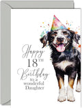 18th Birthday Cards for Daughter - Party Dog - Happy Birthday Card for 18 Year Old Daughter from Dad Mom, A5 Bday Women Woman Her Greeting Cards Gift for Daughter Birthday Gifts