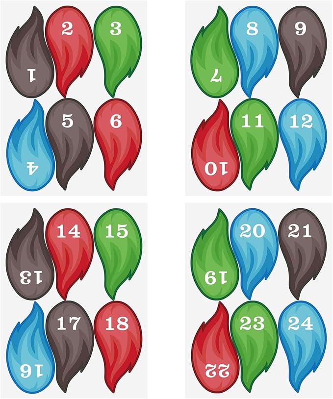 FEPITO Pin The Tail on The Donkey Party Game with 24 Pcs Tails for Kids Birthday Party Decorations, Carnival Circus Party Supplies
