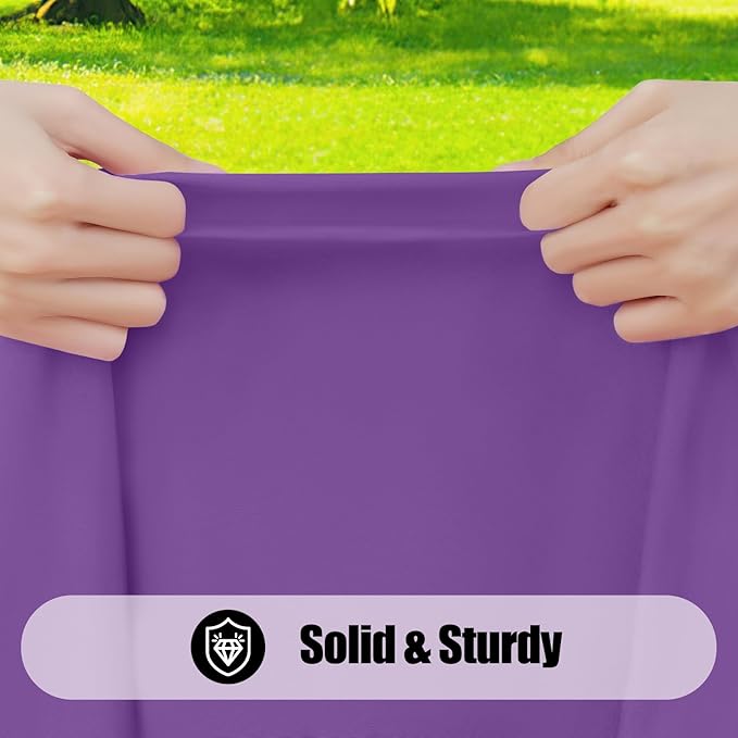 Smiry 2 Pack Rectangle Picnic Table Cloth, Waterproof Elastic Fitted Tablecloths, Washable Polyester Rectangular Patio Table Cover for Camping, Indoor and Outdoor (Purple, 30"x48")