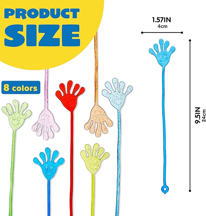 JOYIN 240Pcs Glitter Sticky Hands Party Favors, Easter Egg Fillers Party Favors Set for Kids, Holiday Traditions, Classroom Treasure Box Carnival Prizes Bulk Pinata Stuff Mini Toys, goodie bags
