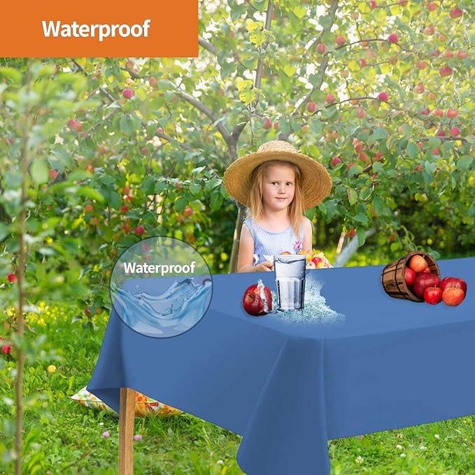 Party Dimensions Blue Disposable Plastic Tablecloth for Rectangle Tables (48 Pack) Premium Decorative Table Cloths for Parties, Events & Weddings, Indoors & Outdoors, 54 x 108 inches