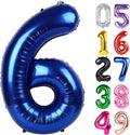 Night Blue Number 6 Balloon 40 Inch, 6th Birthday Party Decorations for Children, Giant 6 Foil Balloon for Party Supplies