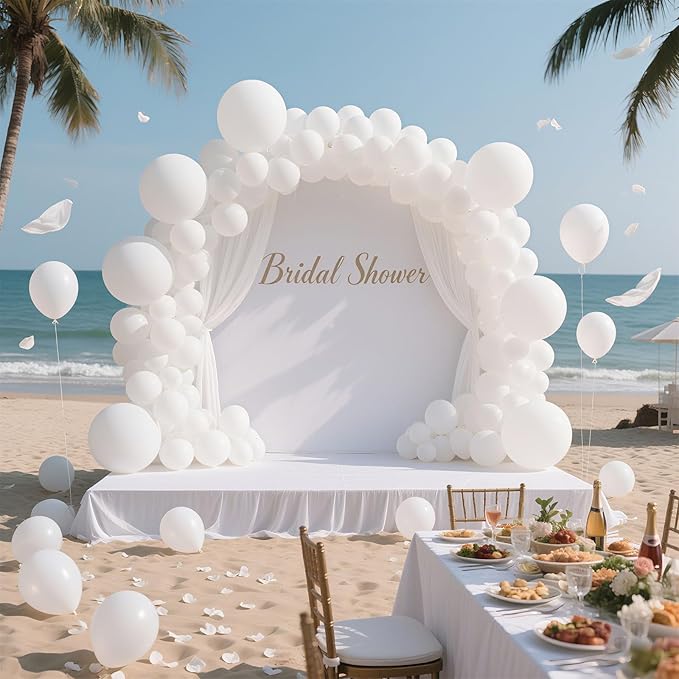 White Balloons Birthday Decorations 30 Pack 18 inch Round Wedding Ballons for White Themed Wedding Graduation Birthday Party Backdrop 4th of July Decorations Independence Day