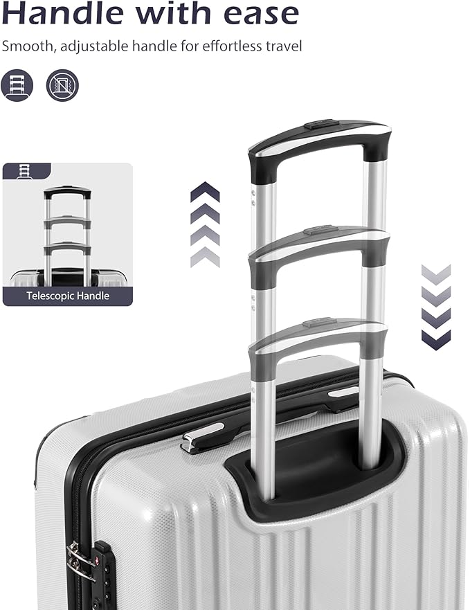 Coolife Luggage, Suitcase with Durable and Lightweight, Checked Luggage with PC+ABS Hardshell, Dual Spinner Wheels, TSA Lock, and YKK Zipper (orange new, M(24in))