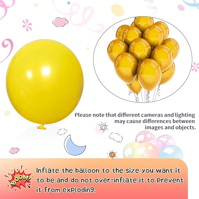 KAWKALSH Yellow Balloon Arch Kit 111Pcs 18 12 5 Inch Latex Party Balloons Garland for Birthday Baby Shower Wedding Engagement Anniversary Christmas Party Decorations