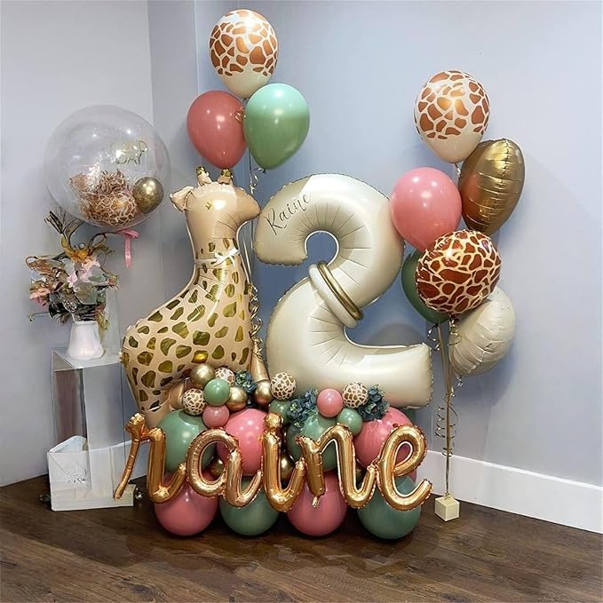 Cream Number Balloons, 40inch Large Beige Number 6 Foil Mylar Helium Balloons for Girls Women, Ivory White Self Inflating Number Balloons 0-9 for Men Boys Birthday Party Celebration Decoration