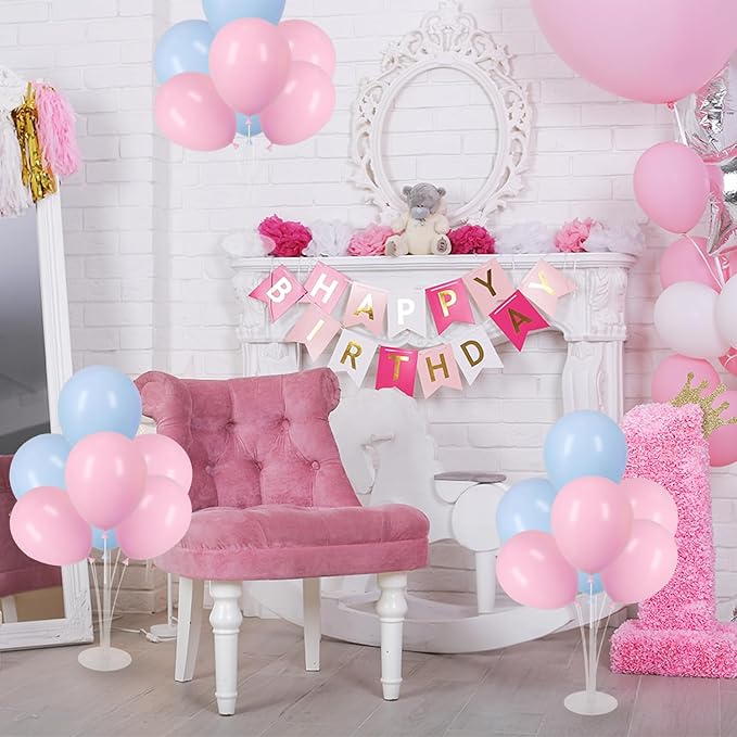 6 Sets Balloon Stand Kits, Balloon Sticks with Base for Table Centerpieces Graduation Birthday Baby Shower Gender Reveal Party Decorations