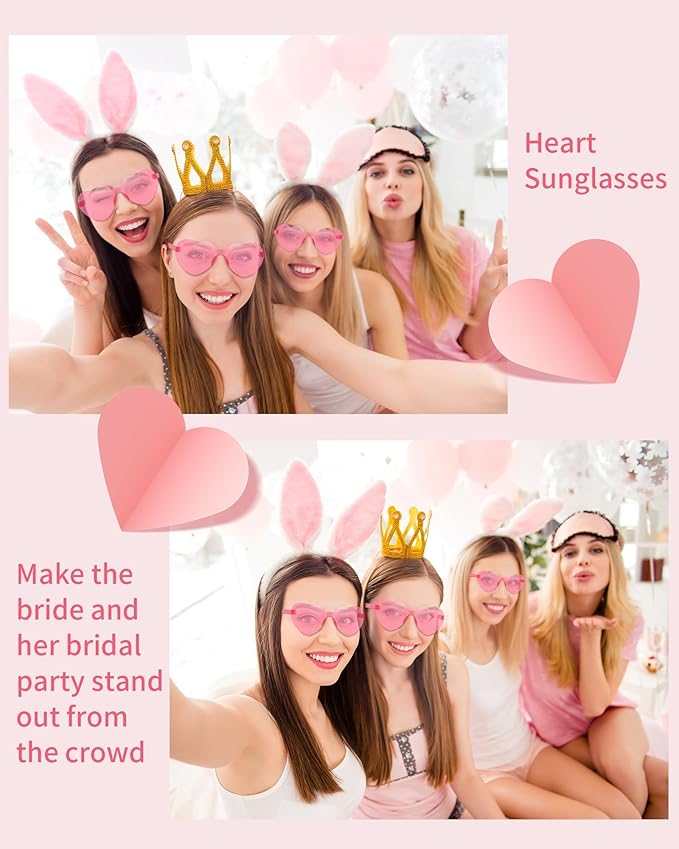 80 Pairs Heart Sunglasses for Women Bulk Transparent Pink Heart Shaped Sunglasses Bachelorette Party Glasses Fun Glasses for Party Favor to Add A Splash of Fun And Style