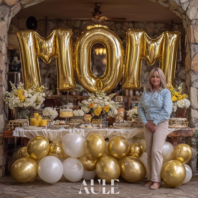 AULE 40 Inch Big Letter Balloon Gold Z Large Foil Helium Alphabet Balloons A-Z for Birthday Anniversary Graduation New Year Party Decoration Supplies