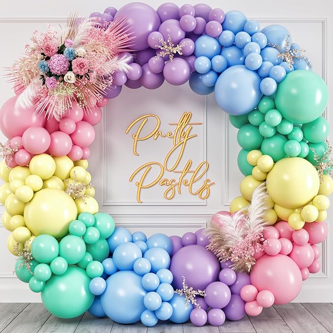 25 Extra Large Pastel Balloons for Parties – 18 Inch Giant Jumbo Bulk Pack – Big Assorted Blue, Purple, Yellow, Green and Pastel Pink for Unicorn, Easter, Matte, or Macaron Party