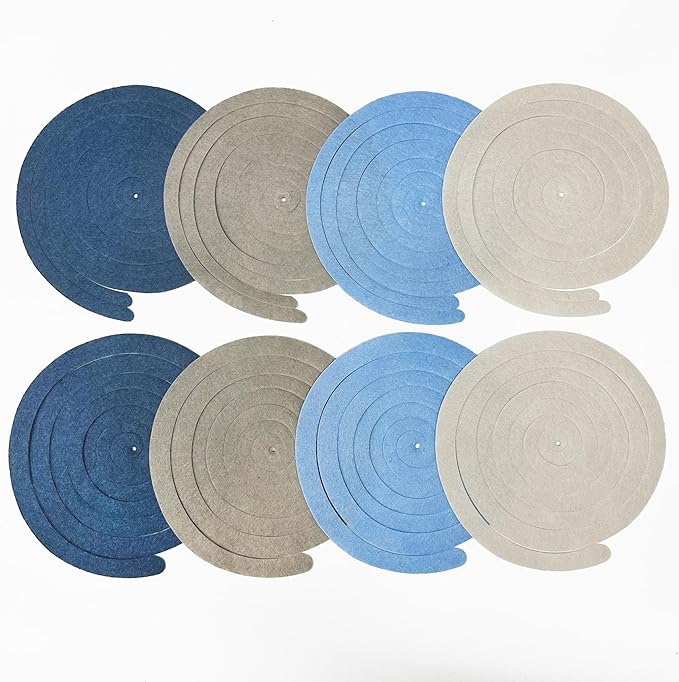 36 Pcs Dusty Blue Gray Hanging Swirl Decorations Navy Blue Grey Felt Swirl Streamer Spiral Ceiling Garland for Baby Shower Wedding Birthday Engagement Ahoy Achor Nautical Graduation Party Supplies
