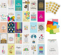 Dessie 30 Unique Happy Birthday Cards 5x7 - Gold Foil Birthday Cards Bulk With Message Inside. 32 White and Colored Envelopes, Perpetual Birthday Calendar and Gold Sealing Stickers Included In Box
