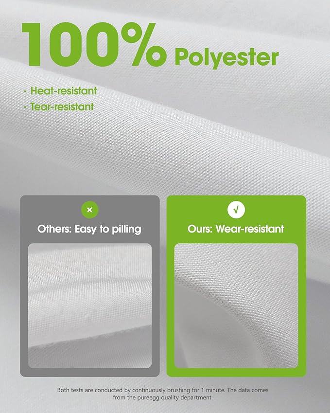 Pureegg Rectangle Table Cloth 70" x 120" – Durable Polyester Tablecloth Offers Reusable & Washable Protection, Ideal for Outdoor Party, Picnic, Wedding, Banquet and Birthday, 1 Pack, White