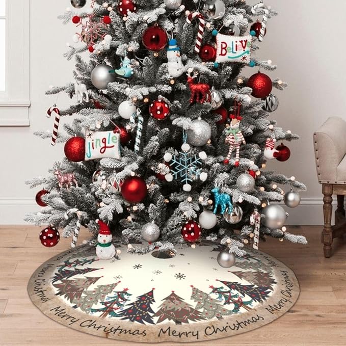 Christmas Tree Tree Skirt Xmas Tree Mat Christmas Tree Ornaments Decorations Holiday Party Indoor Outdoor 36"