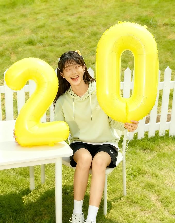 Yellow 40 Inch 0 Number Balloons, 0 Decorations for 10 20 30 40 50 60 70 80 90 100 Birthday, 2026 Yellow Foil Giant Birthday Graduations Anniversary Party Balloon