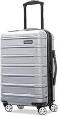 Samsonite Omni 2 Global Carry-On Spinner Luggage - Compact Size For International Travel - Airline-Approved - Features Expandable Polycarbonate Shell, 360° Wheels, USB Power Hub - Silver