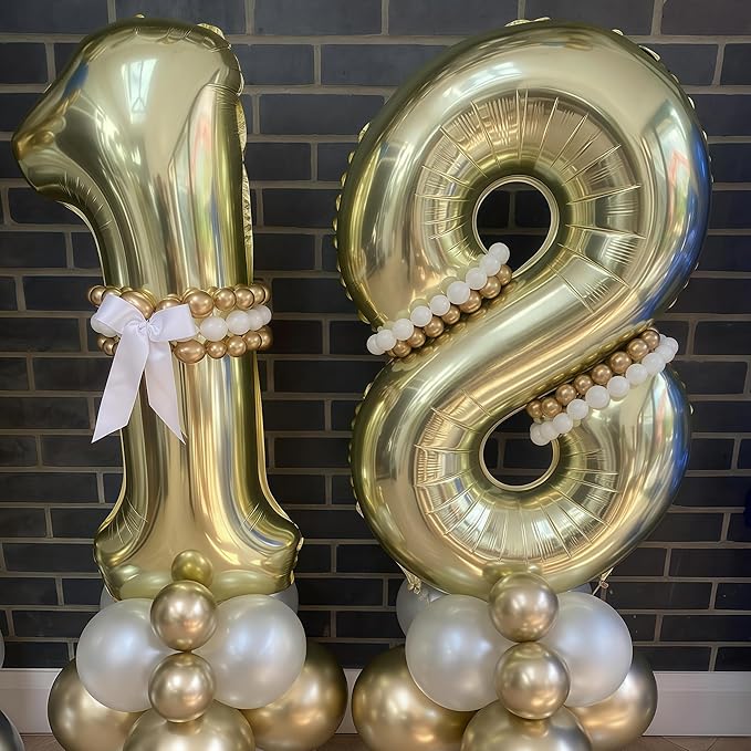 Champagne Gold 9 Balloon,40 Inch Light Gold Number 9 Balloon Big Foil Mylar Helium 9 Balloon for Birthday Party