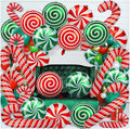 72Pcs Christmas Balloons Kit, Cane Candy Foil Balloons with Ribbons, Red Green Mylar Balloon for Party Decorations