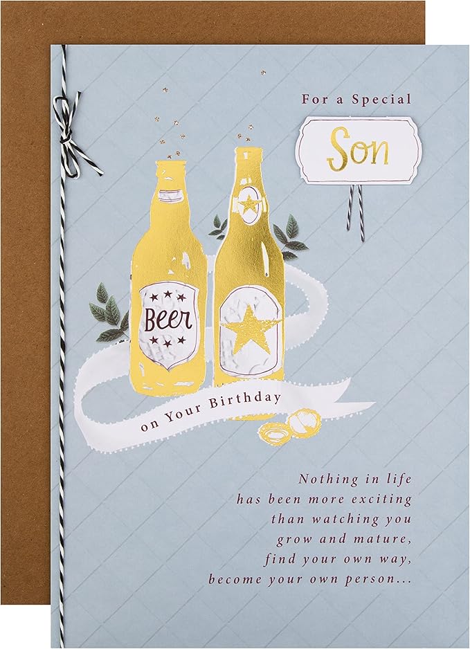 Hallmark Large Birthday Card for Son - Traditional Verse Design, Multicoloured