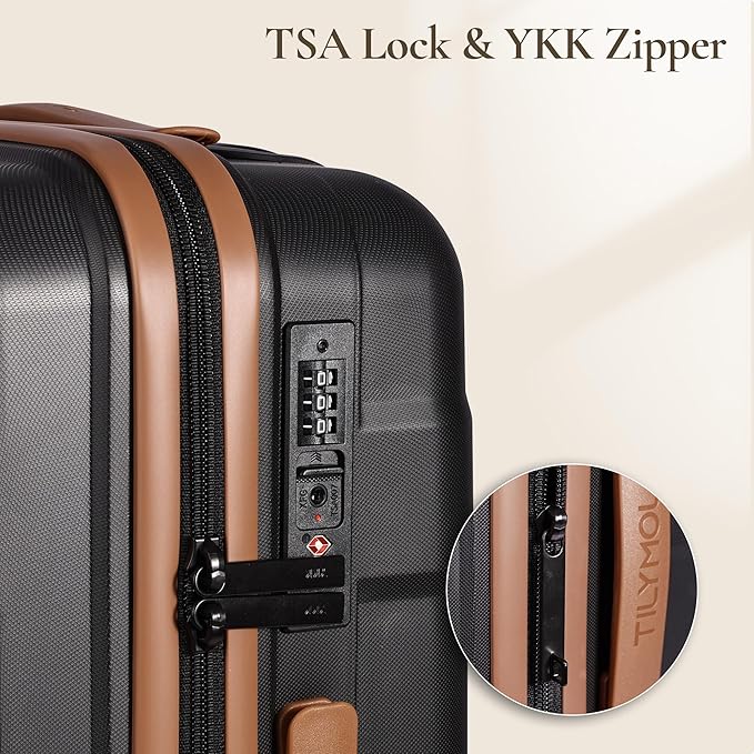 TILYMOL Luggage Sets 5 Piece - Expandable Suitcase Set with TSA Lock & Spinner Wheels, Lightweight PP Hardshell Travel Luggage for Men Women, Blue