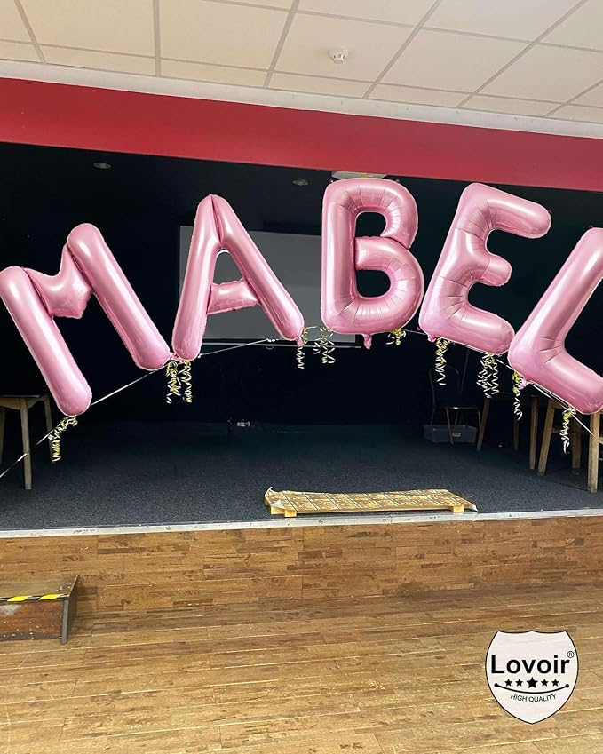 Lovoir Pink Letter R Balloons, 40 Inch Pastel Pink Letter Balloons R Foil Mylar Helium Pink Letter Balloons for Birthday Party Supplies Anniversary Event Celebration Decorations Alphabet Pink R