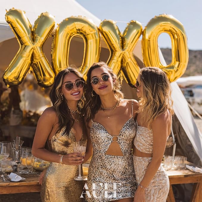 AULE 40 Inch Big Letter Balloon Gold V Large Foil Helium Alphabet Balloons A-Z for Birthday Anniversary Graduation New Year Party Decoration Supplies