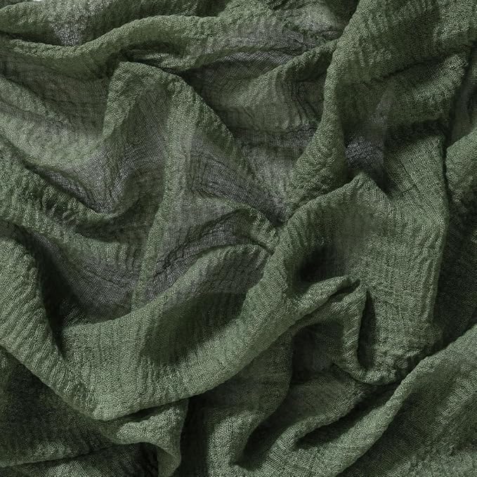 Socomi 3pcs Green Cheesecloth Table Runner Olive Easter Spring Gauze 120 Inch Rustic Boho Cheese Cloth Runner for Wedding Party Baby Bridal Shower Centerpiece Decoration Holiday Home Decorations