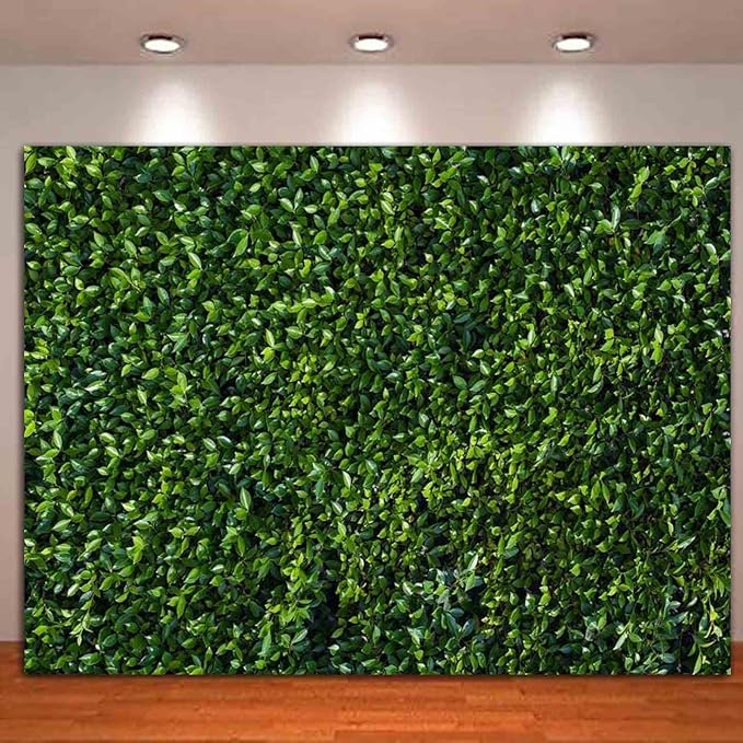Nature Spring 3D Green Leaves Theme Photo Background Wedding Birthday Party Newborn Baby Shower Photography Backdrops Zoo Decor Shoot Props Bannner (10X8 FT)