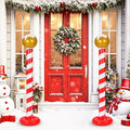 2 Pcs Christmas Inflatable Outdoor Decorations 4.3 ft Christmas North Pole Inflatable Column Decoration for Winter Xmas Lawn Yard Garden Home Decor