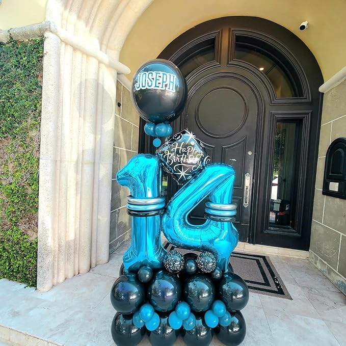 40 Inch Large Numbers Balloon, 4 Light Blue Ballon for 4th 14 40 44 Birthday Party, Balloon 4 Number for Graduations Wedding Supplies