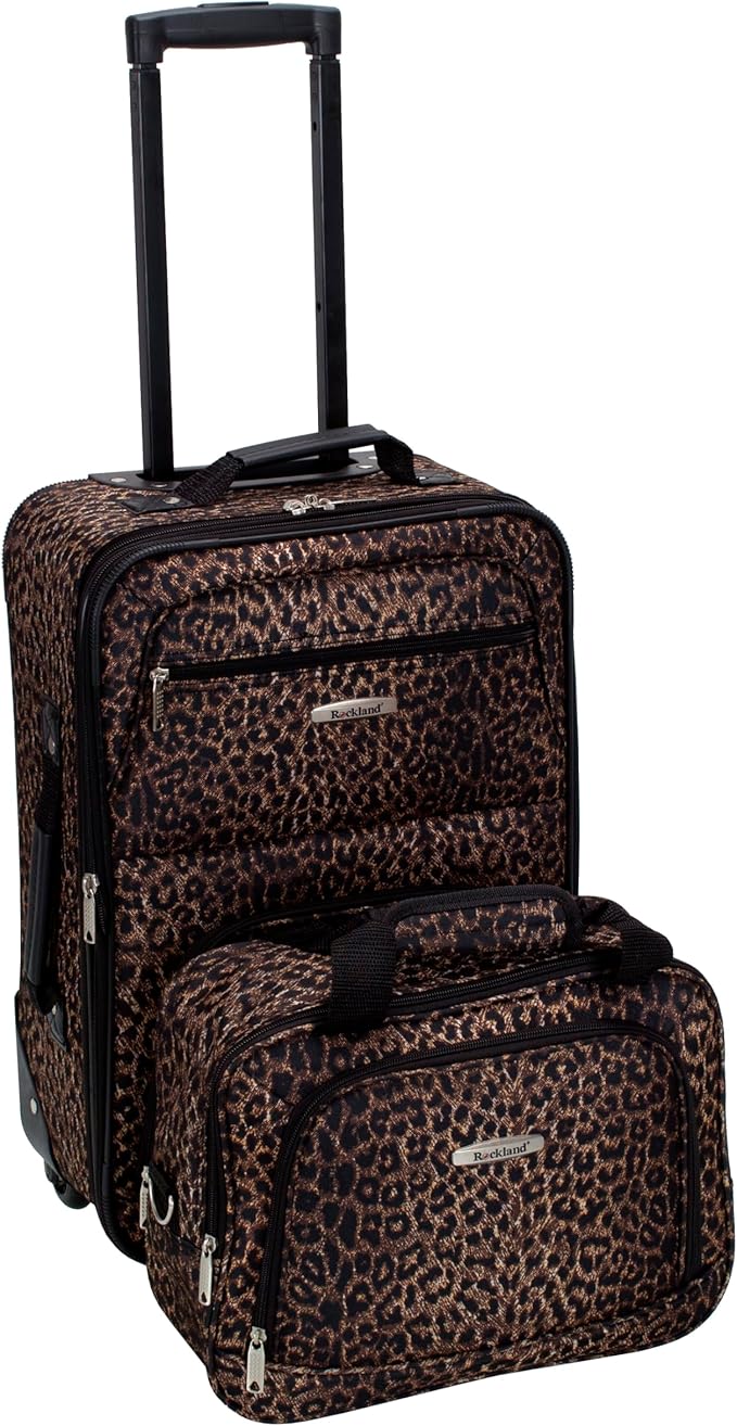 Rockland Fashion Softside Upright Luggage Set, Leopard, 2-Piece (14/19)