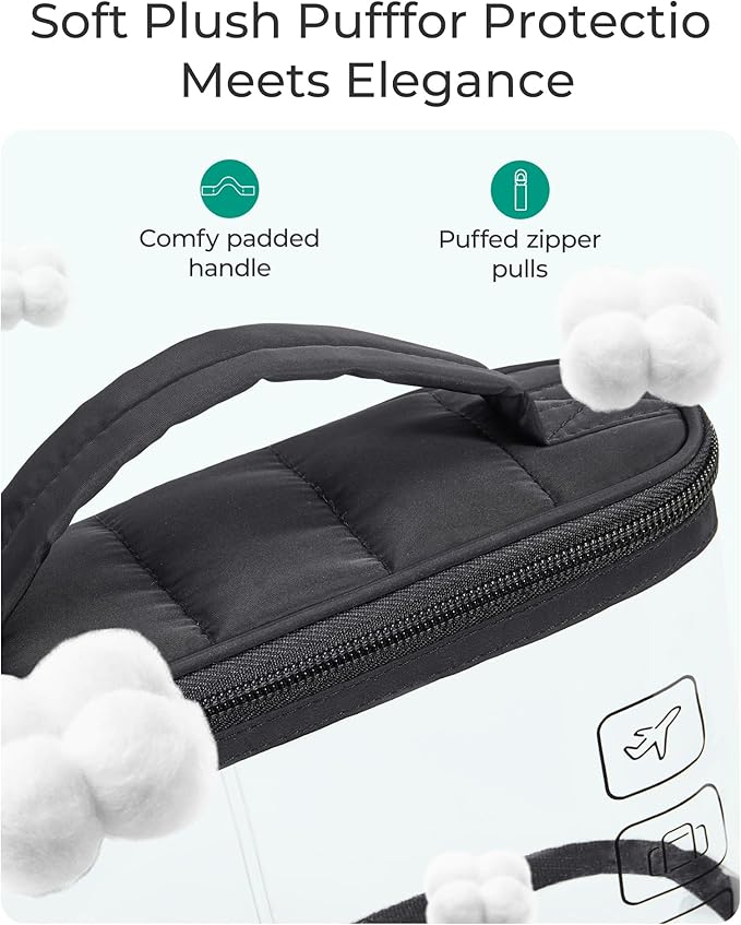 BAGSMART TSA Approved Toiletry Bag, Clear Makeup Cosmetic Bag Organizer, Quart Size Travel Bag for Toiletries, Carry-on Travel Accessories Essentials, 1 Pack-Black