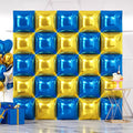 NISOCY 25PCS Blue Gold Square Foil Balloons Wall Backdrop Double Sided Deep Blue Gold Balloons Arch Kit for Birthday Graduation Baby Shower Wedding Anniversary Party Decorations
