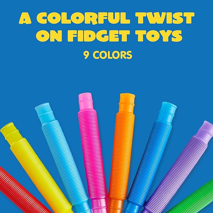 JOYIN 36 Pack Pop Tubes, Sensory Toys (Small) Fidget Toys Party Favors - 9 Colors, Creativity Learning & Fun for Toddler Kids - Perfect for Easter Goodie Bags, Classroom School Reward