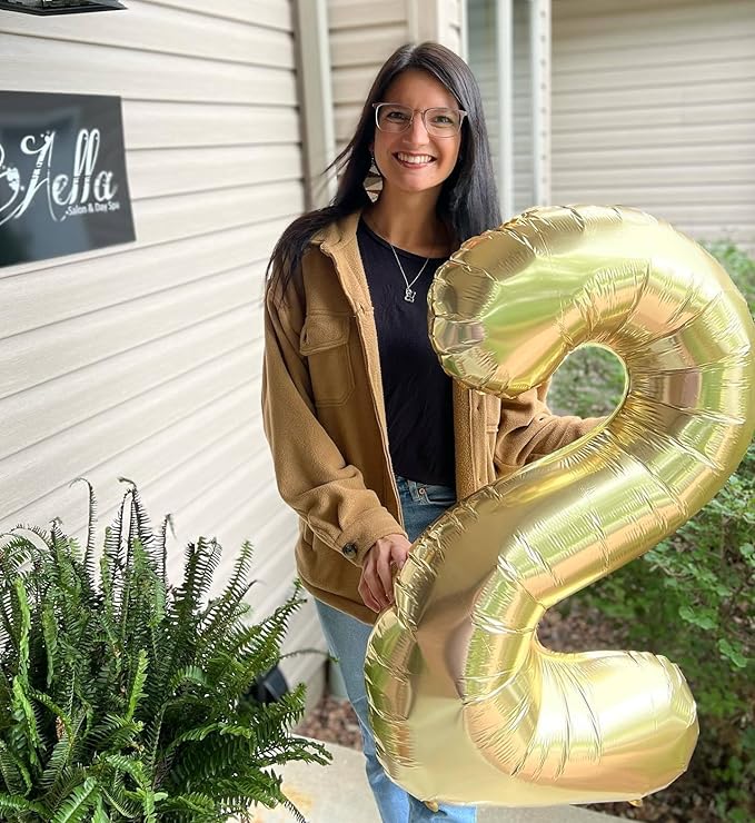 Light Gold Number 7 Balloon 40 Inch, 7th Birthday Party Decorations for Children, Giant 7 Foil Balloon for Party Supplies