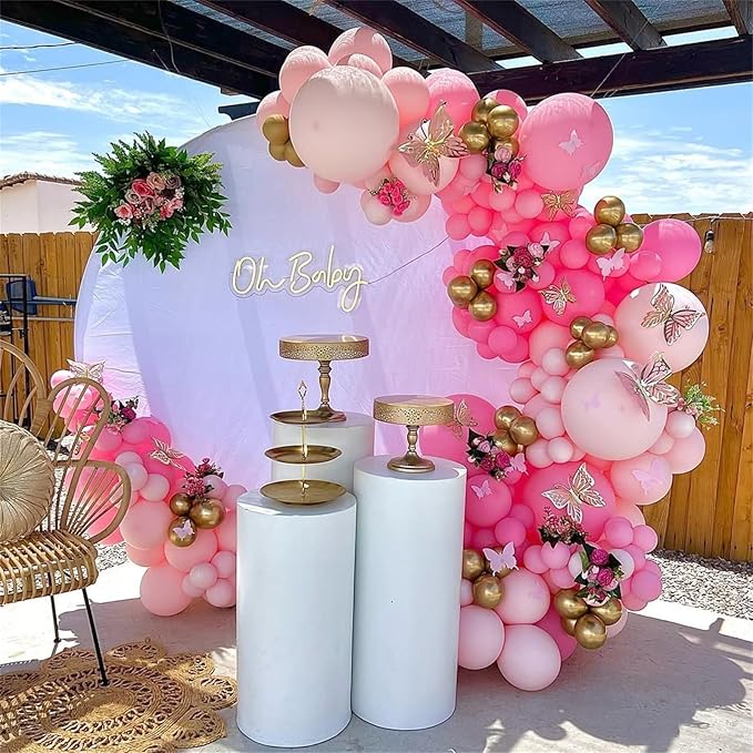 Pink and White Balloons, Pack of 60PCS Dusty Light Pastel Pink White Bow Balloon, Baby Pink Latex Balloon for Girls Women Kitty Birthday Wedding Bridal Baby Shower Cat Theme Party Decorations Supplies