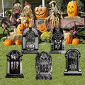 15.5“x23.6 Large Halloween Tombstones Outdoor Decor: Devil, Pumpkin, Bat, Spider, 5pcs Waterproof Safe Material Yard Signs, Halloween Gravestones for Home, Party, Cemetery Decor