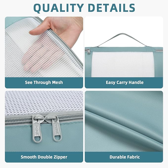 BAGAIL 6 Set/8 Set/10 Set Packing Cubes Various Sizes Packing Organizer for Travel Accessories Luggage Carry On Suitcase