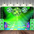 Dance Party Backdrop Retro 80s 90s Theme Stage Dance Ball Music Birthday Party Decoration DJ Photography Background 8X6 ft for Baby Shower Picture Photo Shoot Polyester Fabric, Red